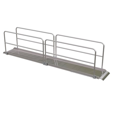 Vestil Alum. Walk Ramp w/Rail Overlap, 192 x 28" AWR-28-16A-HR